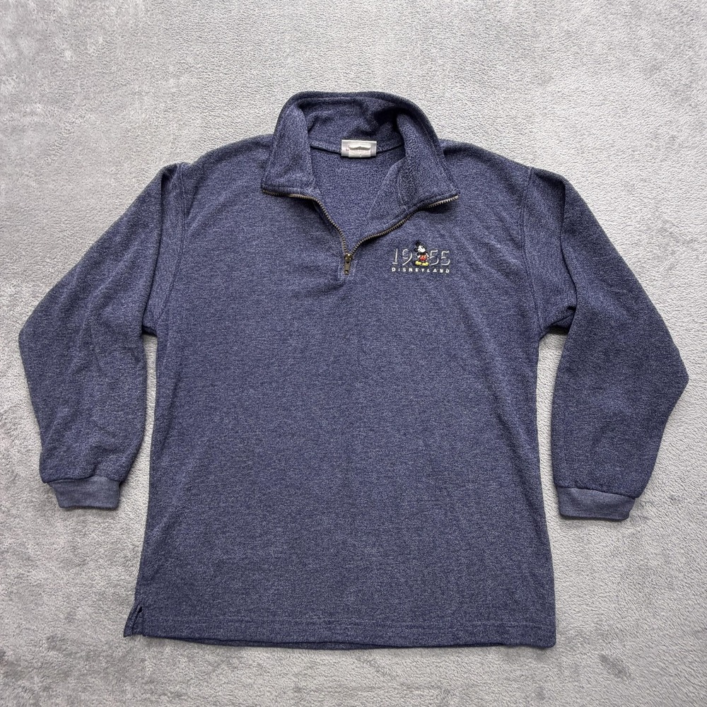 Vintage Disneyland Mickey Mouse 1955 Sweater Large Pullover‎ 1/4 Zip USA